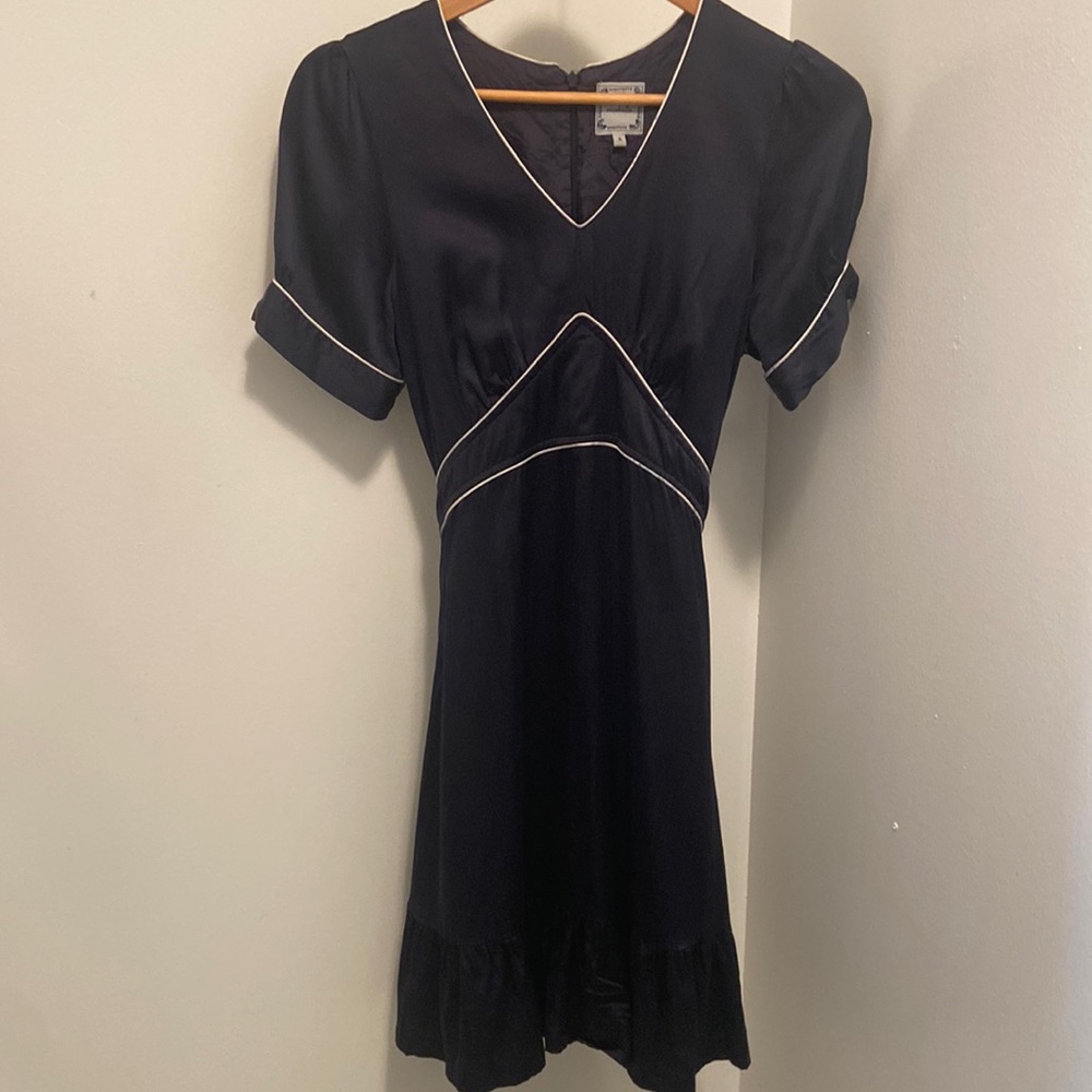 Satin navy blue dress